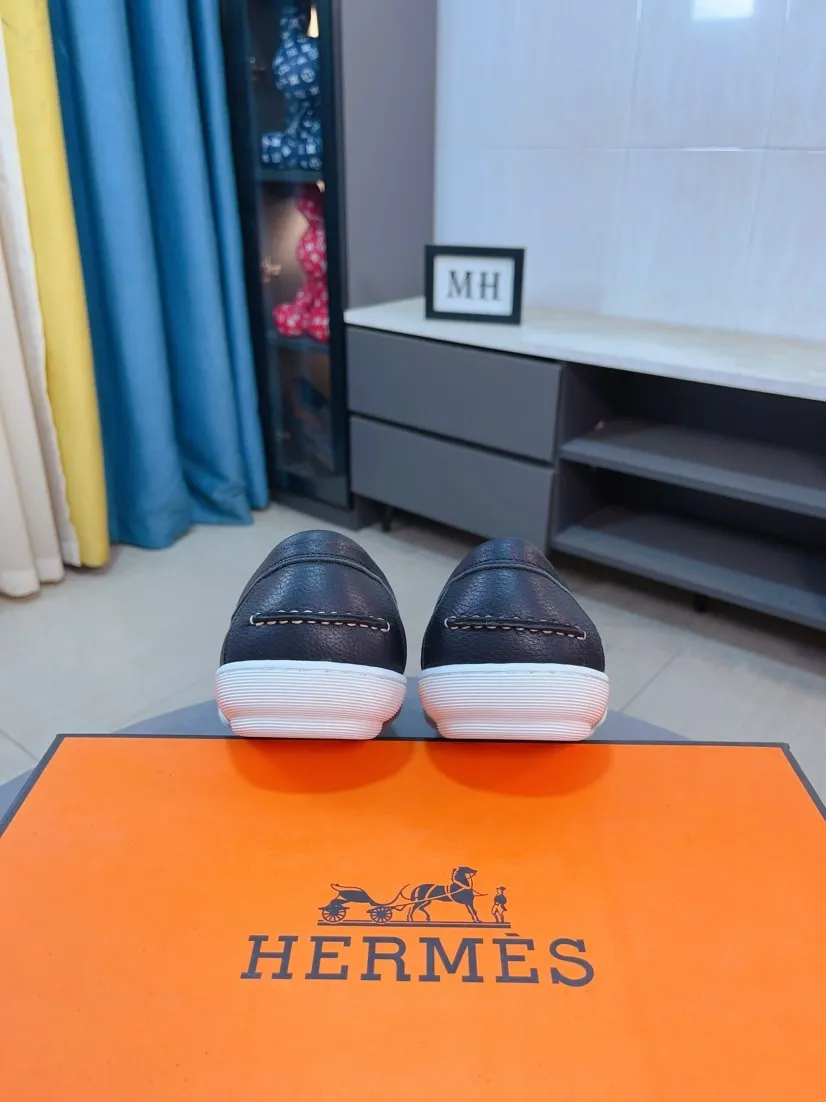 Men's shoes 💰458🌹🌹Niuli "HERMES" Hermès business leather shoes, original factory configuration, original imported cowhide upper + luxury hardware logo + fully imported original customized cowhide lining, sole: rubber wear-resistant outsole, difficult craftsmanship, original factory follow-up goods, 🔍🔍high quality code number: 38-44 45 can be customized